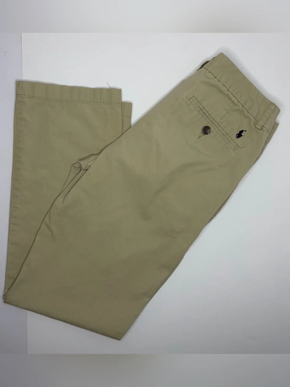 Polo Ralph Lauren Boys Khaki Chino Pants Classic Flat Front Size 16